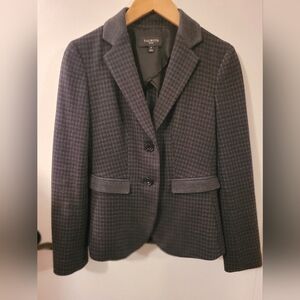 Talbots Charcoal Checkered Blazer PP